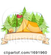 Poster, Art Print Of Camp Tent Ribbon Illustration