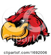 Poster, Art Print Of Red Cardinal Bird Mascot Face