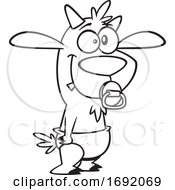Poster, Art Print Of Cartoon Black And White Baby Goat