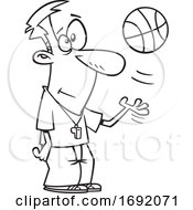 Cartoon Lineart Basketball Referee by toonaday