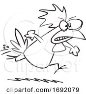 Cartoon Lineart Irate Chicken by toonaday