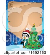 Christmas Penguin Border