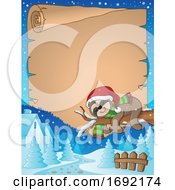 Poster, Art Print Of Christmas Sloth Border