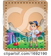 Poster, Art Print Of Boy Hiking On A Trail