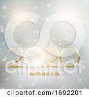 Happy New Year Background With Gold Lettering And Bauble