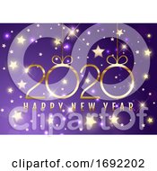 Happy New Year Background With Decorative Gold Numbers