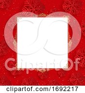 Poster, Art Print Of Red Snowflake Menu Border Or Christmas Background