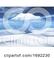 Poster, Art Print Of 3d Snowy Christmas Landscape