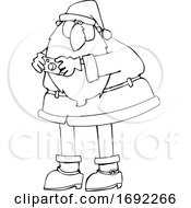 Poster, Art Print Of Cartoon Santa Claus Taking A Picture