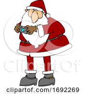 Poster, Art Print Of Cartoon Santa Claus Taking A Picture