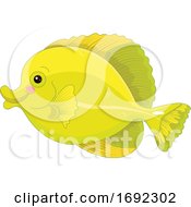 Cute Yellow Tang Marine Fish by Pushkin