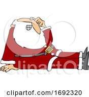 Cartoon Santa Sitting On The Floor