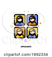 Poster, Art Print Of Icon Of Applicants Photos For Professional Staff Recruitment Concept