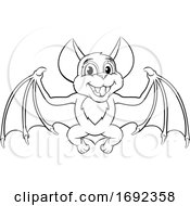 Poster, Art Print Of Cute Halloween Bat Cartoon Character