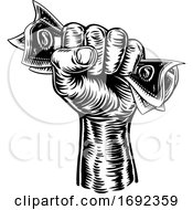 Poster, Art Print Of Fist Hand Holding Cash Money
