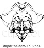 Poster, Art Print Of Pirate Captain Cartoon Character Mascot