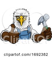 Eagle Carpenter Handyman Builder Holding Hammer