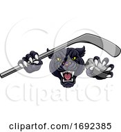 Poster, Art Print Of Panther Ice Hockey Player Animal Sports Mascot