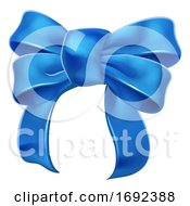 Poster, Art Print Of Blue Ribbon Gift Bow
