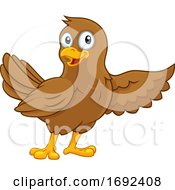 Cute Bird Pointing Cartoon Character