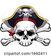 Skull And Crossbones Pirate Jolly Roger In Hat by AtStockIllustration