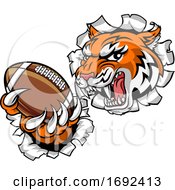 Poster, Art Print Of Tiger American Football Player Sports Mascot