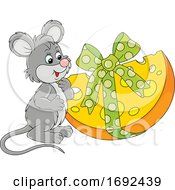 Mouse With A Gift Of Cheese