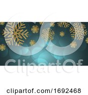 Poster, Art Print Of Glitter Snowflakes Christmas Banner Design