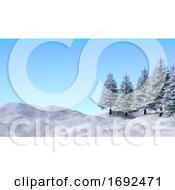 Poster, Art Print Of 3d Christmas Winter Landscape