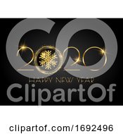Poster, Art Print Of Glittery Happy New Year Background With Snowflake