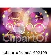 Happy New Year Background With Glass Bauble