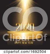 Poster, Art Print Of Happy New Year Background With Numbers On Podium Display