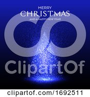 Poster, Art Print Of Glowing Sparkles Christmas Tree Design