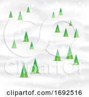 Poster, Art Print Of Minimal Christmas Tree Landscape Background
