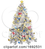 Poster, Art Print Of Silver Christmas Tree