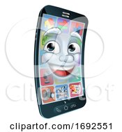 Mobile Cell Phone Mascot Cartoon Character
