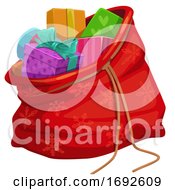 Santas Sack With Christmas Gifts by Vector Tradition SM