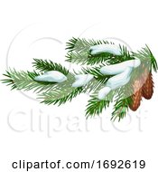 Poster, Art Print Of Snow Flocked Pine Branches