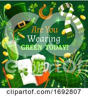 Poster, Art Print Of St Patrick Day Shamrock Green Beer Ireland Flag