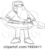 Christmas Santa Claus Holding A Shovel