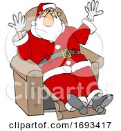 Poster, Art Print Of Christmas Santa Claus Kicking Back In A Recliner