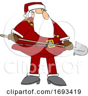 Poster, Art Print Of Christmas Santa Claus Holding A Shovel