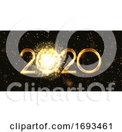 Poster, Art Print Of Happy New Year Banner With Firework Design
