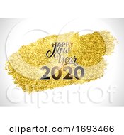 Poster, Art Print Of Gold Glitter Streak Happy New Year Design