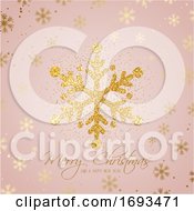 Poster, Art Print Of Glitter Christmas Snowflake Background