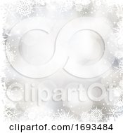 Poster, Art Print Of Christmas Background With Snowflake Border