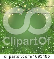 Poster, Art Print Of Christmas Background With Lights And Fir Tree Branches