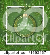 Christmas Background With Hanging Bauble