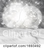 Poster, Art Print Of 3d Snow Against A Starry Bokeh Lights Background