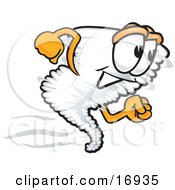 Tornado Mascot Cartoon Character Running